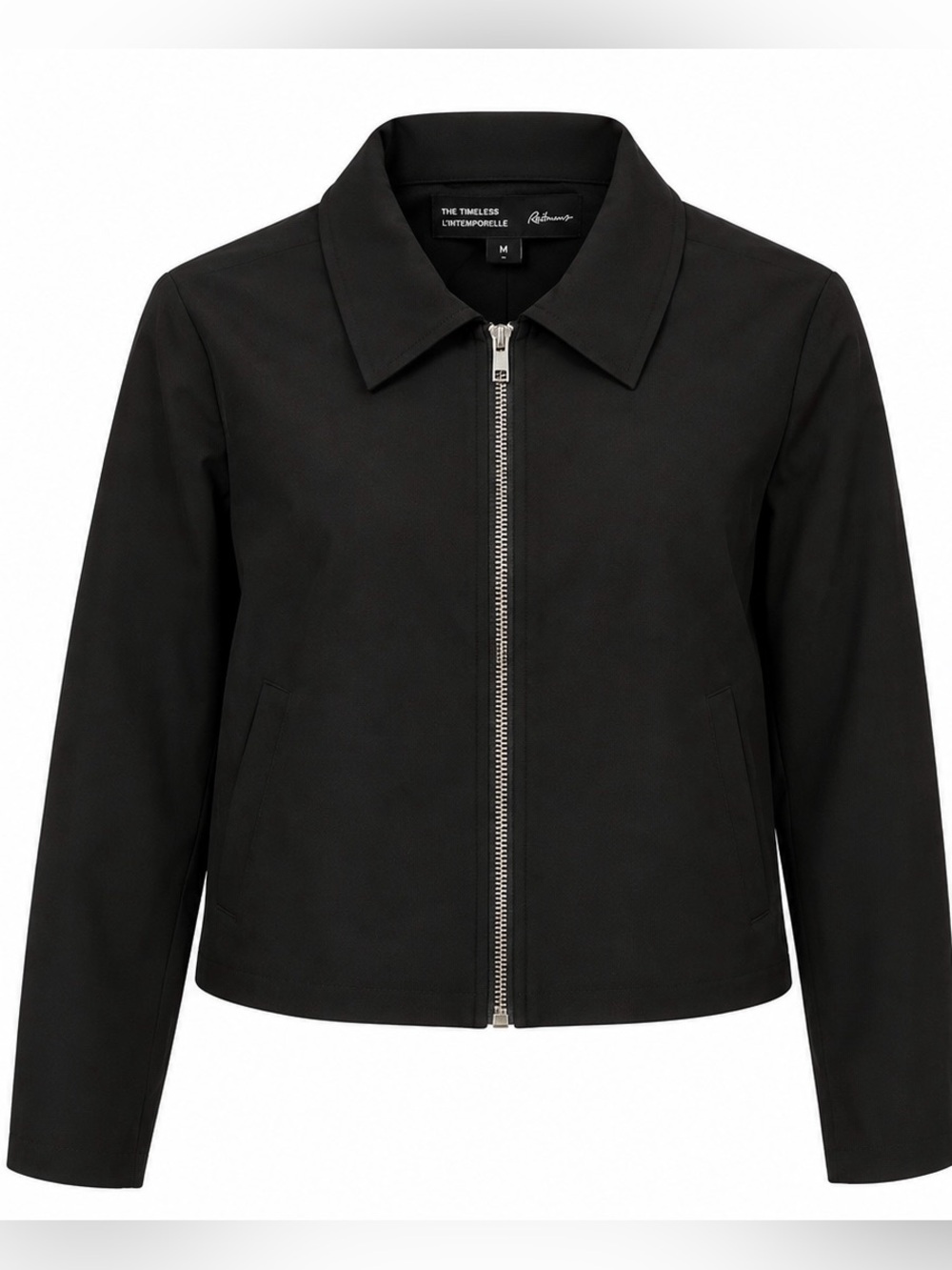 Reitmans The Timeless Black Cropped Zip Front Jacket NWT M